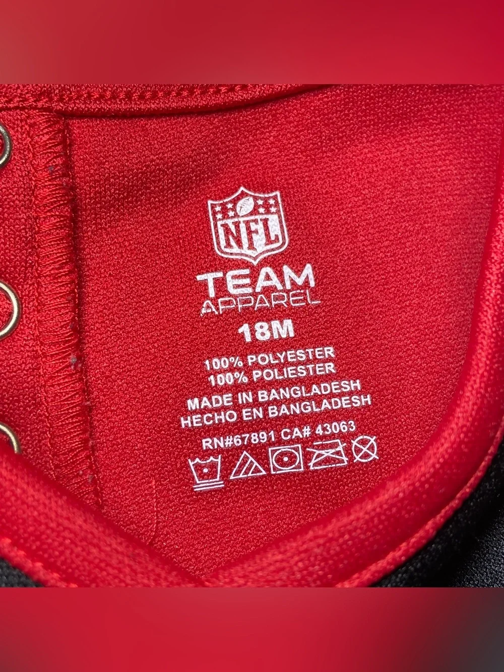 SAN FRANCISCO 49ERS Size 18M Toddler Cheerleader Cheer Dress Outfit Red Black